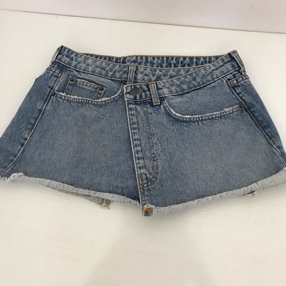 Carmar Denim Asymmetrical Wrap Skirt Size 26 - Picture 1 of 5